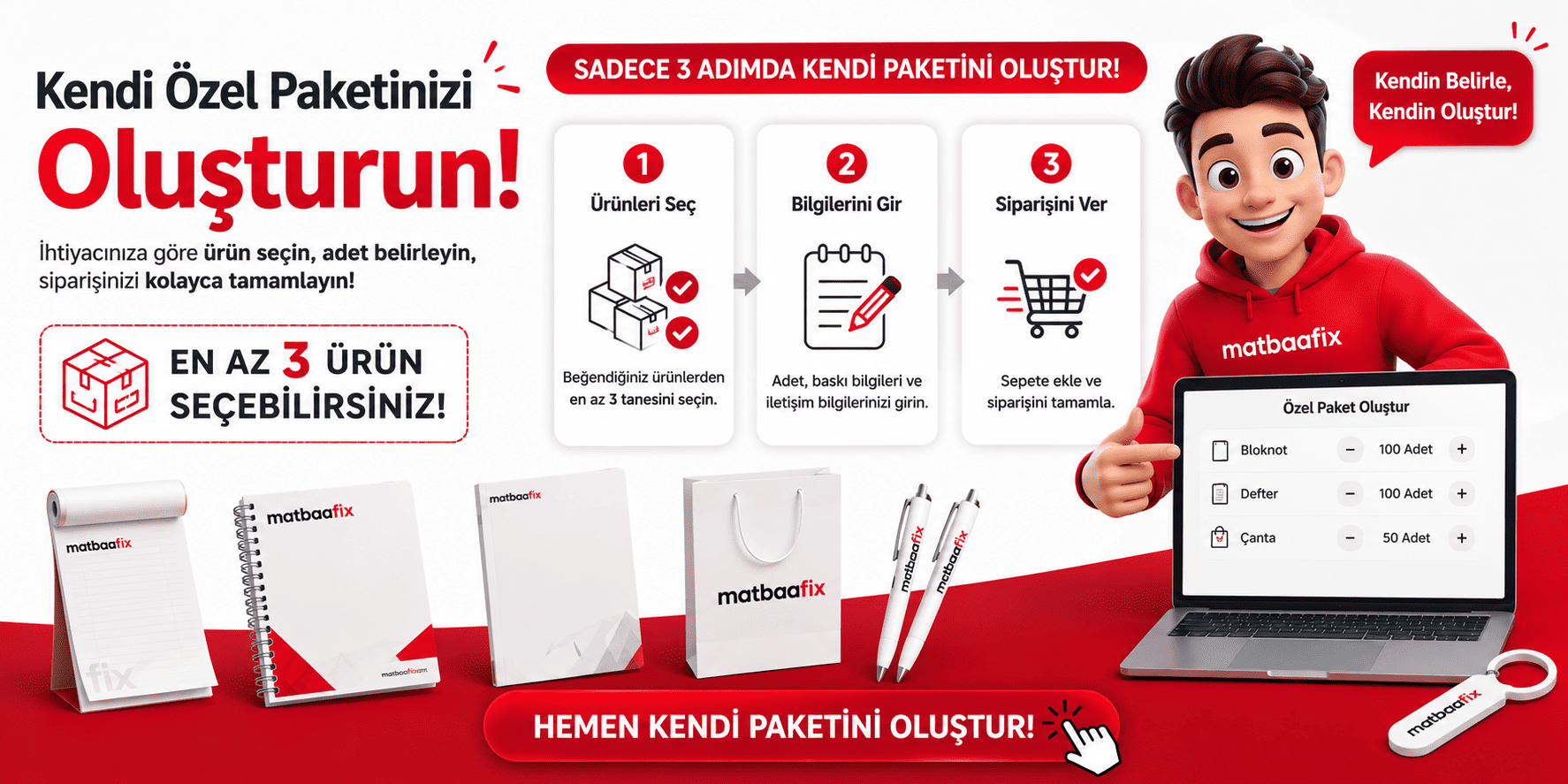 Matbaa Promosyon Özel Paket Oluştur